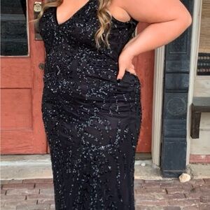 Elegant Black Sequin Dress